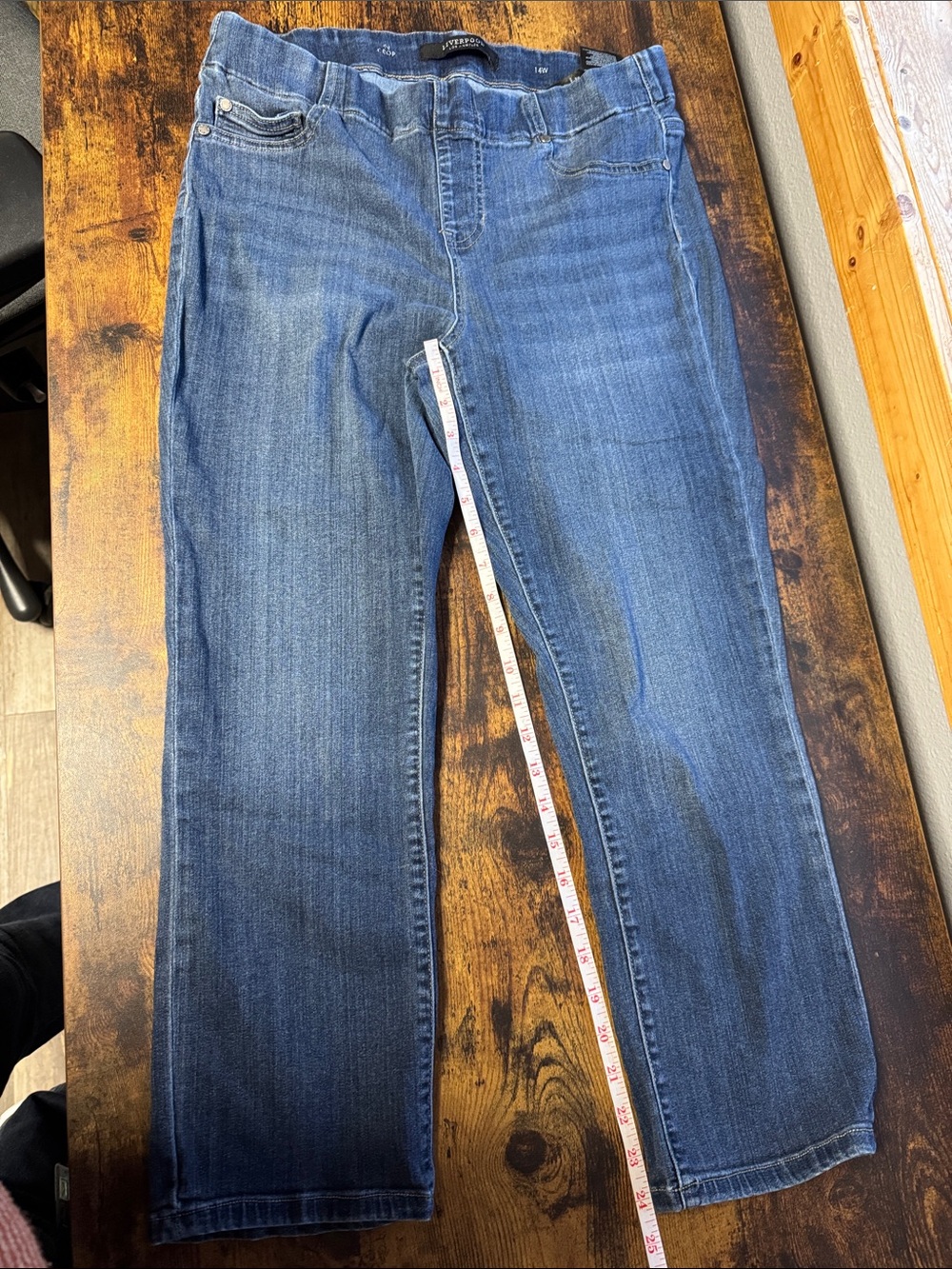Liverpool Medium Blue Ankle Crop Stretch Jeans